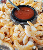 Image of shrimp cocktail appetizer served at a funeral reception